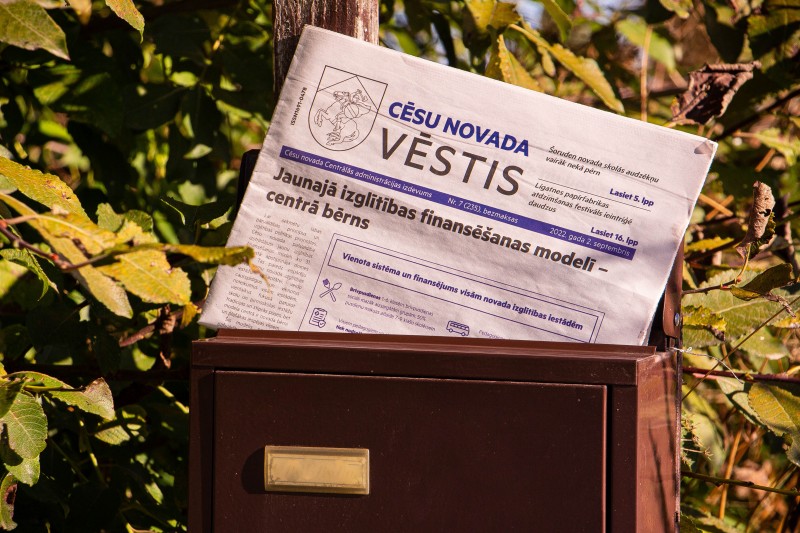 “Cēsu Novada Vēstis" ik mēnesi katrā novada pastkastē