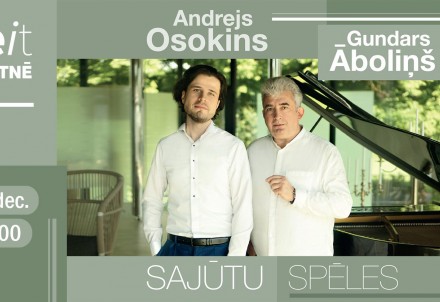 Gundars Āboliņš un pianists Andrejs Osokins ar muzikālo dzejas kompozīciju "Sajūtu Spēles"